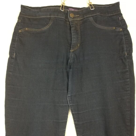 NYDJ Womens Jeans Jeggings Blue Denim Dark Wash Mid Rise Stretch 8 - Picture 3 of 15